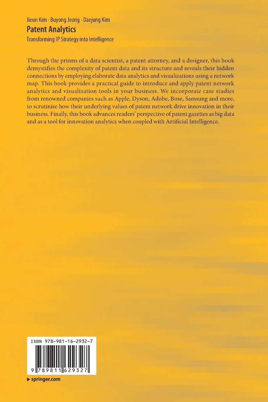 Rückseite: 9789811629327 | Patent Analytics | Transforming IP Strategy into Intelligence | Buch