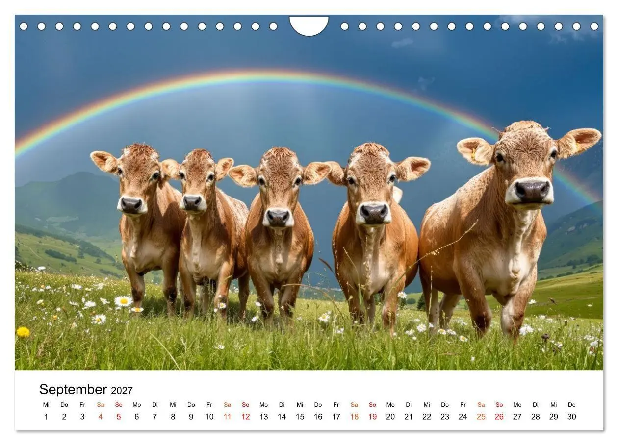 Bild: 9783516819427 | Bergkühe auf der Alm - Natur pur (Wandkalender 2027 DIN A4 quer),...