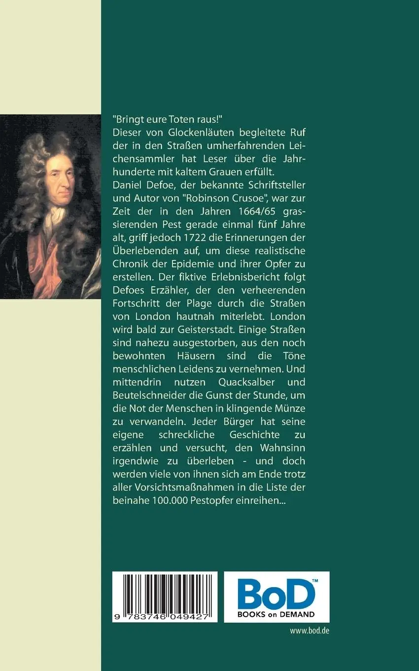 Rückseite: 9783746049427 | Die Pest zu London | Daniel Defoe | Taschenbuch | 120 S. | Deutsch