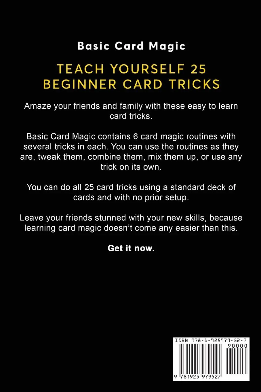 Rückseite: 9781925979527 | Basic Card Magic | 25 Easy Card Magic Tricks for Beginners | Sam Fury