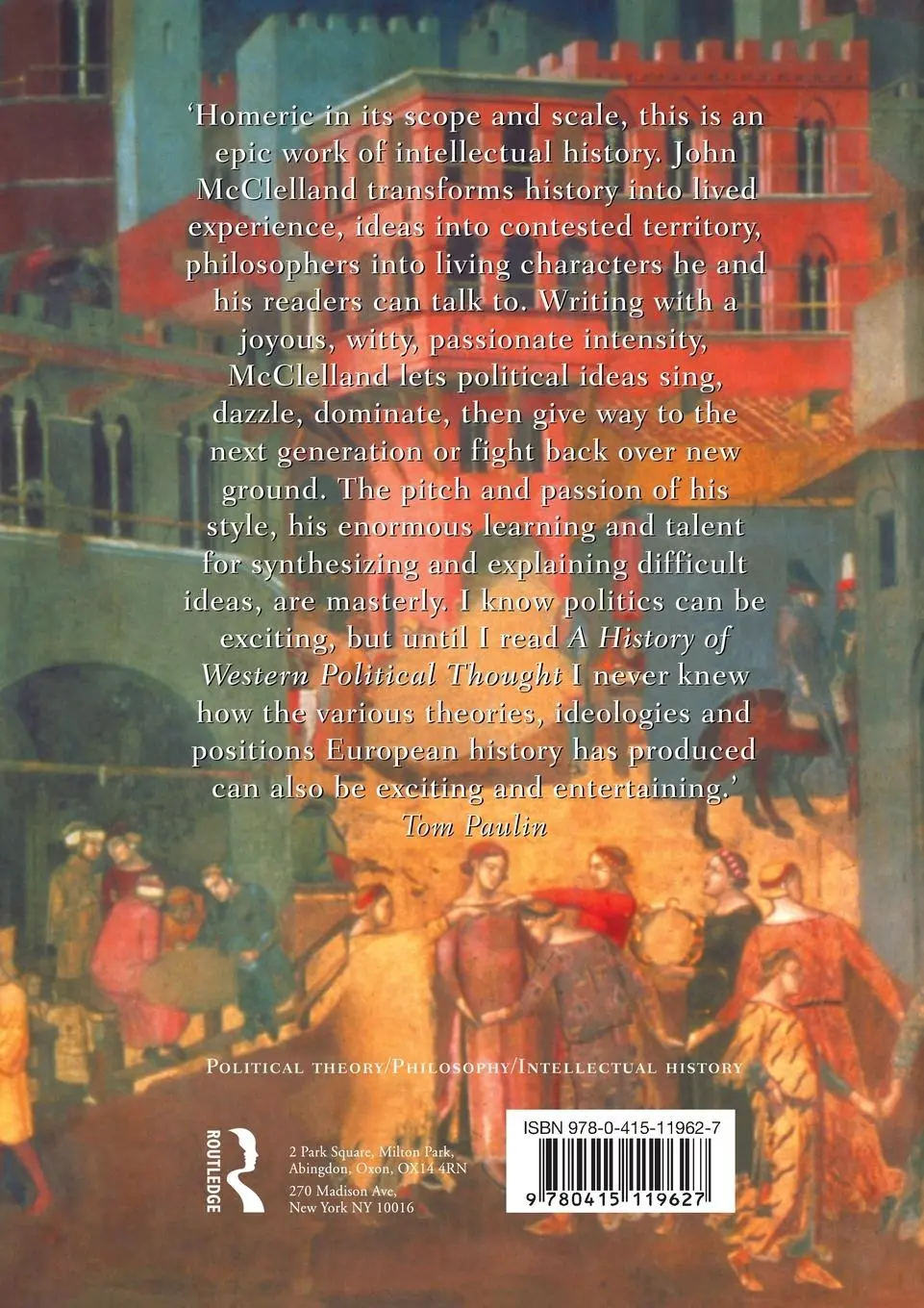 Rückseite: 9780415119627 | A History of Western Political Thought | J. S. McClelland (u. a.)