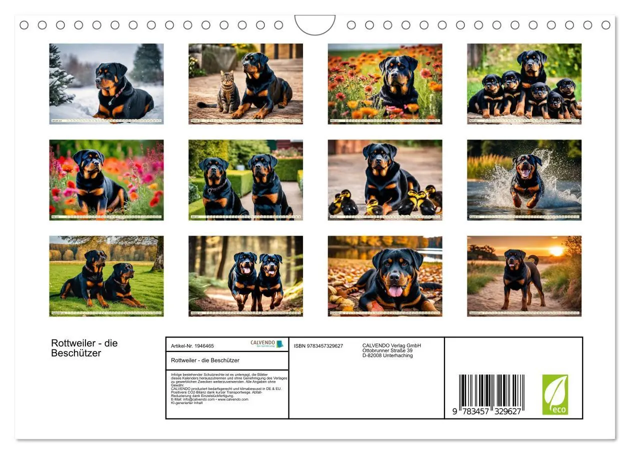Bild: 9783457329627 | Rottweiler - die Beschützer (Wandkalender 2026 DIN A4 quer),...