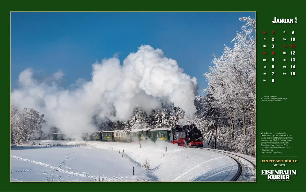 Bild: 9783844659627 | Dampfbahn-Route Sachsen 2026 | Kalender | 25 S. | Deutsch | 2026 Bild: 9783844659627 | Dampfbahn-Route Sachsen 2026 | Kalender | 25 S. | Deutsch | 2026