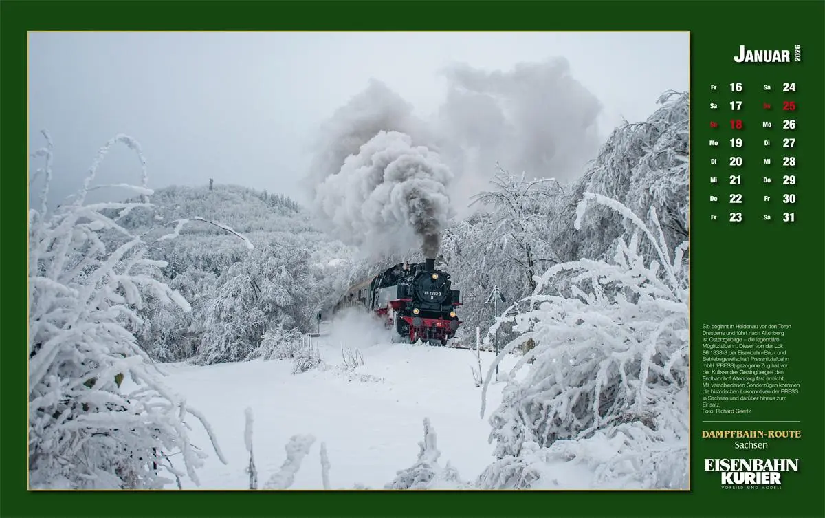 Bild: 9783844659627 | Dampfbahn-Route Sachsen 2026 | Kalender | 25 S. | Deutsch | 2026 Bild: 9783844659627 | Dampfbahn-Route Sachsen 2026 | Kalender | 25 S. | Deutsch | 2026