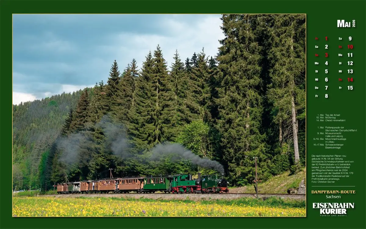 Bild: 9783844659627 | Dampfbahn-Route Sachsen 2026 | Kalender | 25 S. | Deutsch | 2026 Bild: 9783844659627 | Dampfbahn-Route Sachsen 2026 | Kalender | 25 S. | Deutsch | 2026