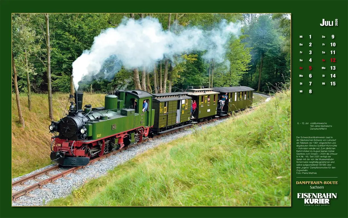 Bild: 9783844659627 | Dampfbahn-Route Sachsen 2026 | Kalender | 25 S. | Deutsch | 2026 Bild: 9783844659627 | Dampfbahn-Route Sachsen 2026 | Kalender | 25 S. | Deutsch | 2026