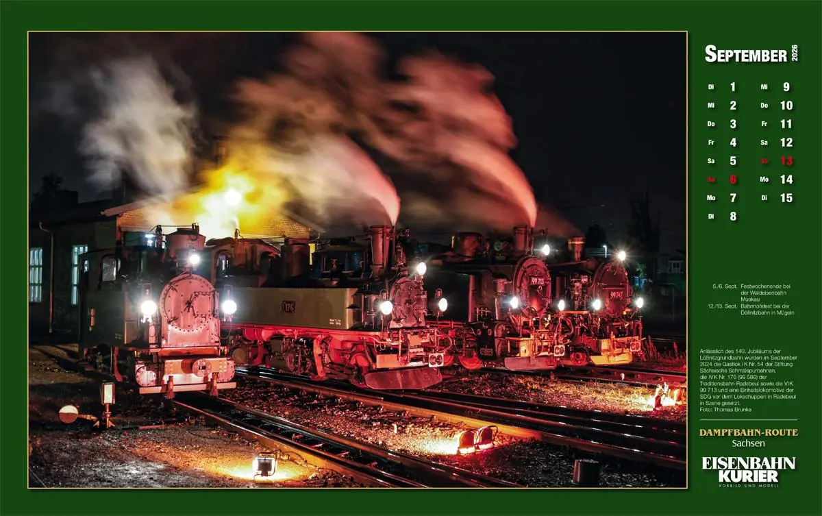 Bild: 9783844659627 | Dampfbahn-Route Sachsen 2026 | Kalender | 25 S. | Deutsch | 2026 Bild: 9783844659627 | Dampfbahn-Route Sachsen 2026 | Kalender | 25 S. | Deutsch | 2026