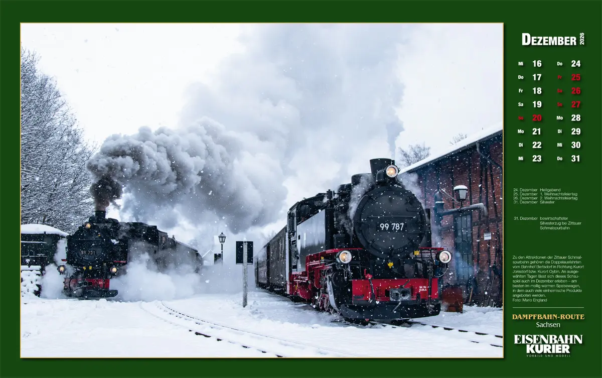 Bild: 9783844659627 | Dampfbahn-Route Sachsen 2026 | Kalender | Deutsch | 2026 | EK-Verlag