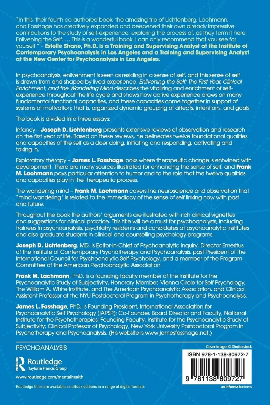 Rückseite: 9781138809727 | Enlivening the Self | Joseph Lichtenberg (u. a.) | Taschenbuch | 2015