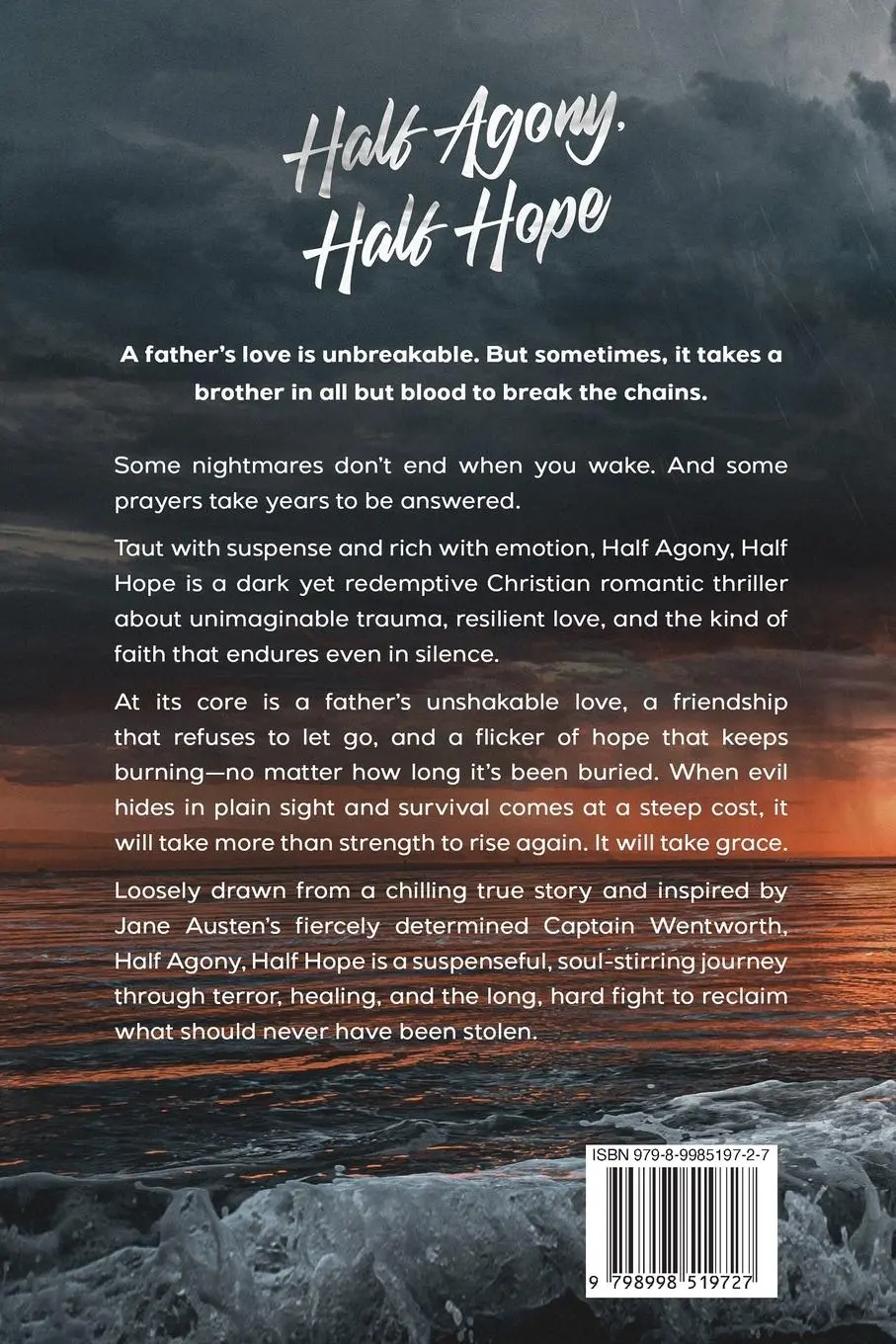 Rückseite: 9798998519727 | Half Agony, Half Hope | Joy Michelle Austin | Taschenbuch | Englisch