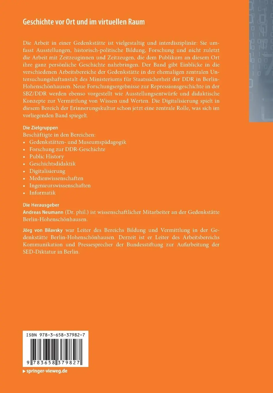 Rückseite: 9783658379827 | Geschichte vor Ort und im virtuellen Raum | Jörg von Bilavsky (u. a.)