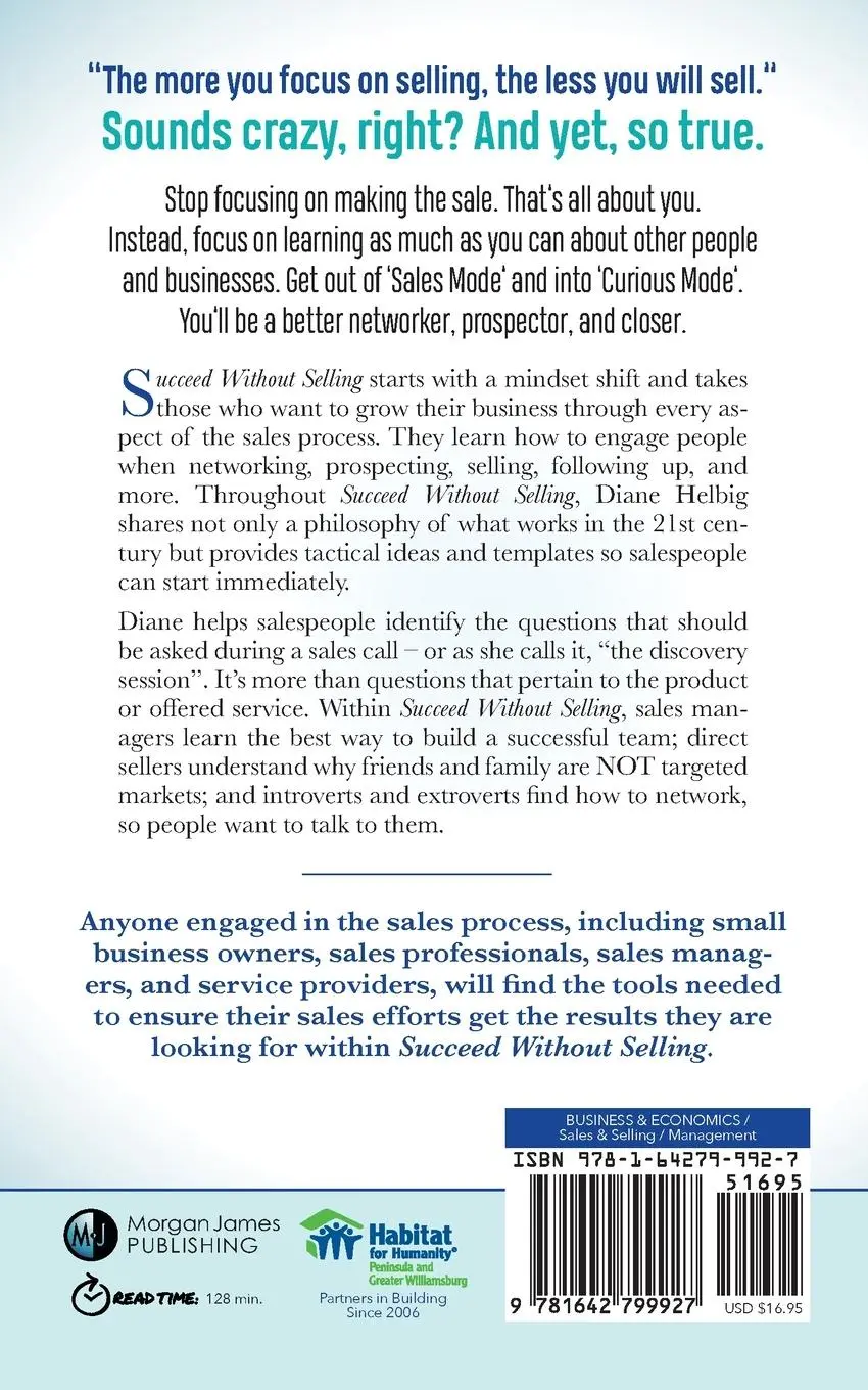 Rückseite: 9781642799927 | Succeed Without Selling | Diane Helbig | Taschenbuch | Englisch | 2020