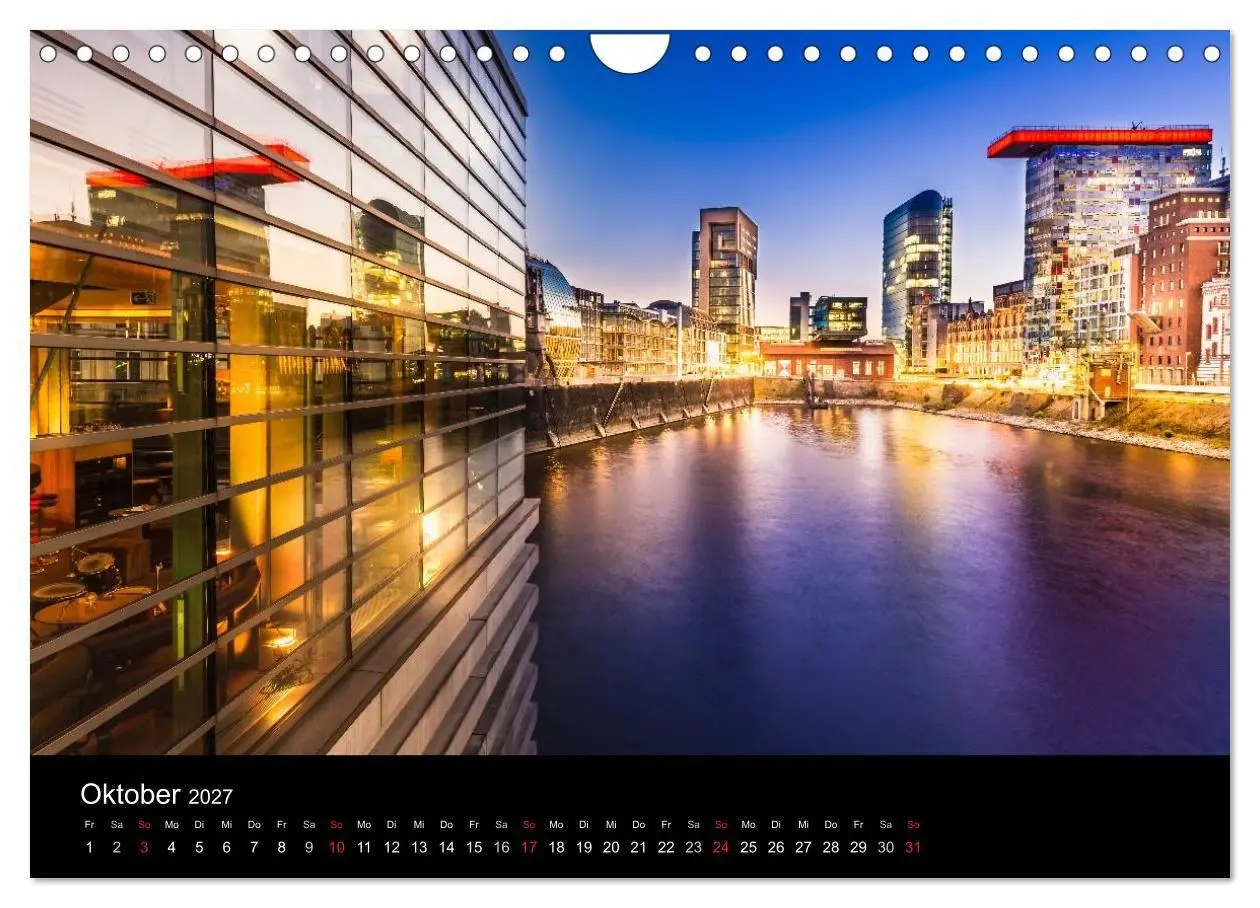 Bild: 9783594089927 | Düsseldorf bei Nacht (Wandkalender 2027 DIN A4 quer), CALVENDO...