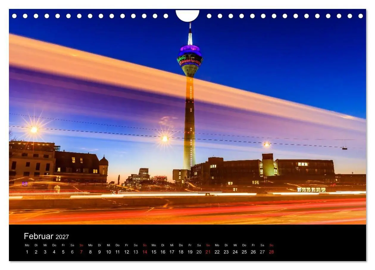Bild: 9783594089927 | Düsseldorf bei Nacht (Wandkalender 2027 DIN A4 quer), CALVENDO...