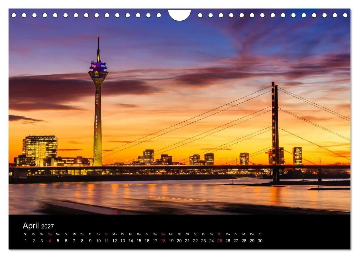 Bild: 9783594089927 | Düsseldorf bei Nacht (Wandkalender 2027 DIN A4 quer), CALVENDO...