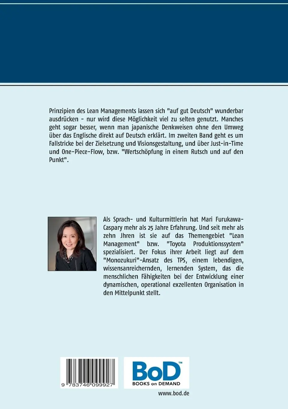 Rückseite: 9783746099927 | Lean auf gut Deutsch | Band 2: Zielsetzung und Just-in-Time (1) | Buch