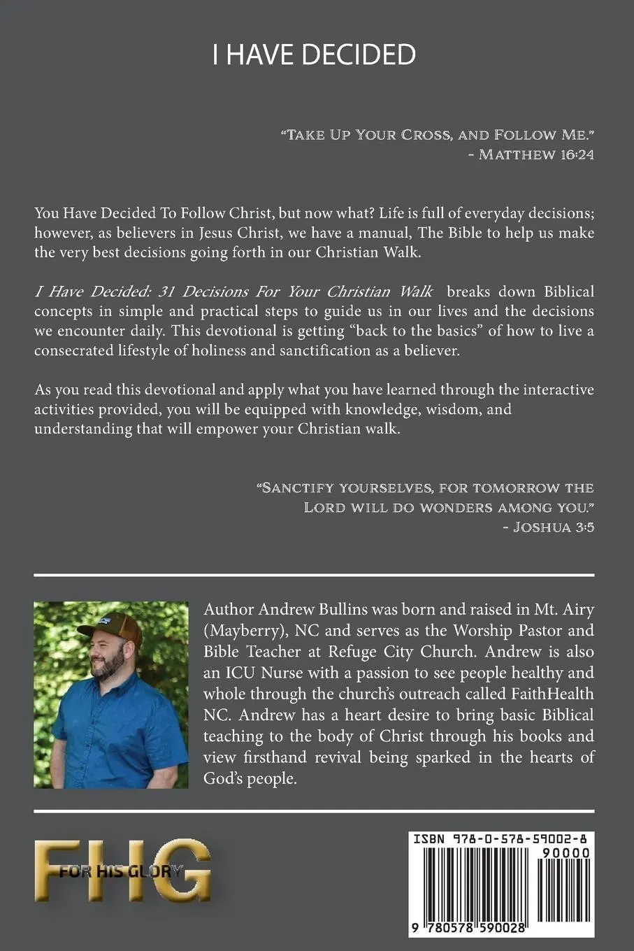 Rückseite: 9780578590028 | I Have Decided | 31 Decisions For Your Christian Walk | Andrew Bullins
