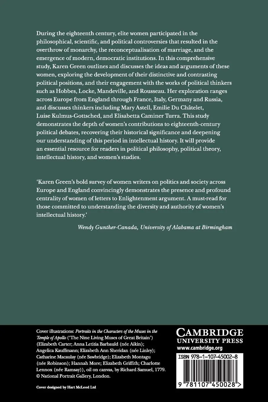 Rückseite: 9781107450028 | A History of Women's Political Thought in Europe, 1700-1800 | Green