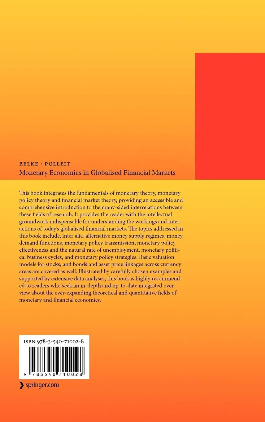 Rückseite: 9783540710028 | Monetary Economics in Globalised Financial Markets | Polleit (u. a.)