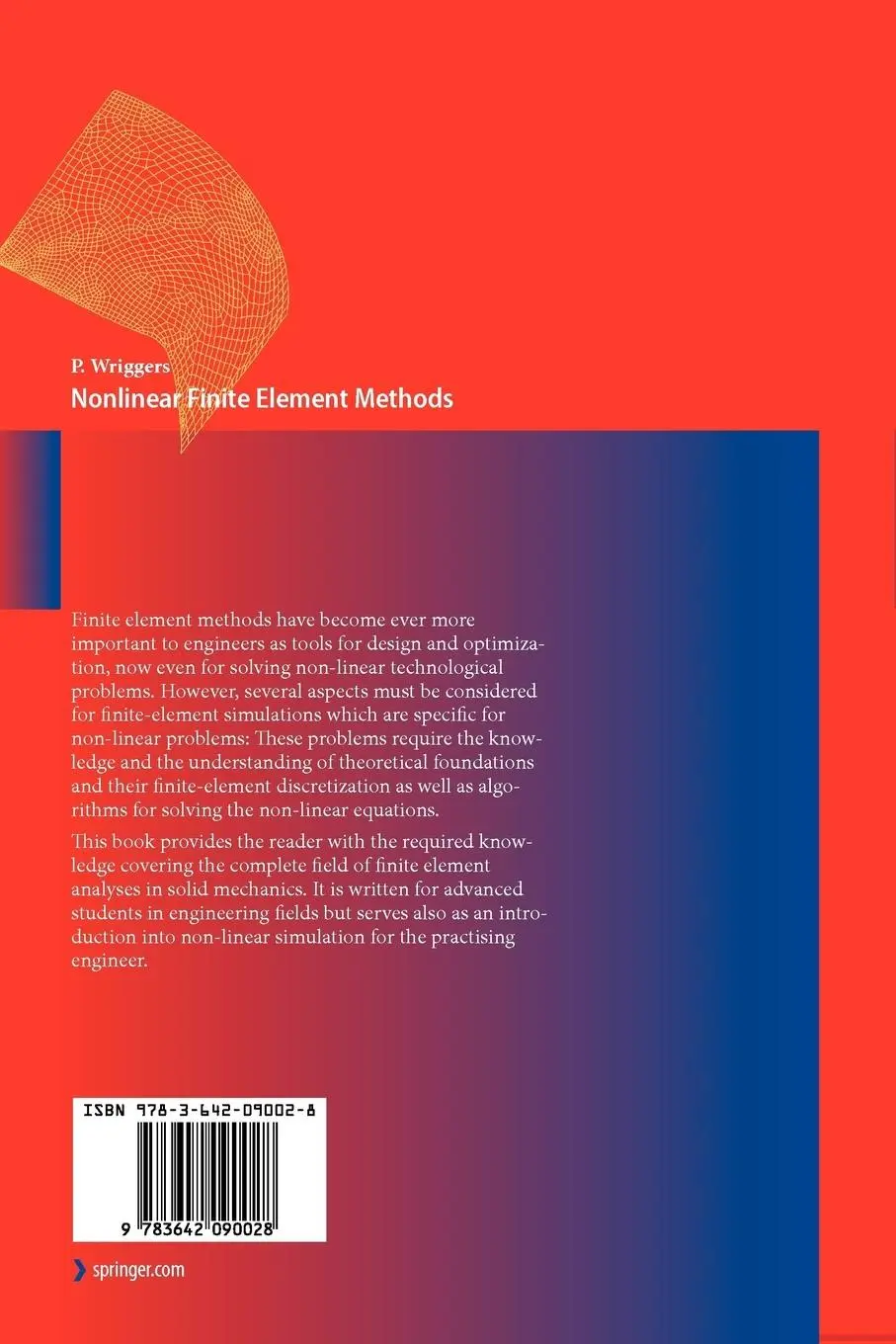 Rückseite: 9783642090028 | Nonlinear Finite Element Methods | Peter Wriggers | Taschenbuch | xii