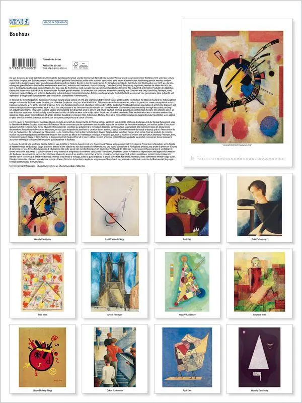 Bild: 9783819300028 | Bauhaus 2027 | Verlag Korsch | Kalender | Spiralbindung | 14 S. | 2027