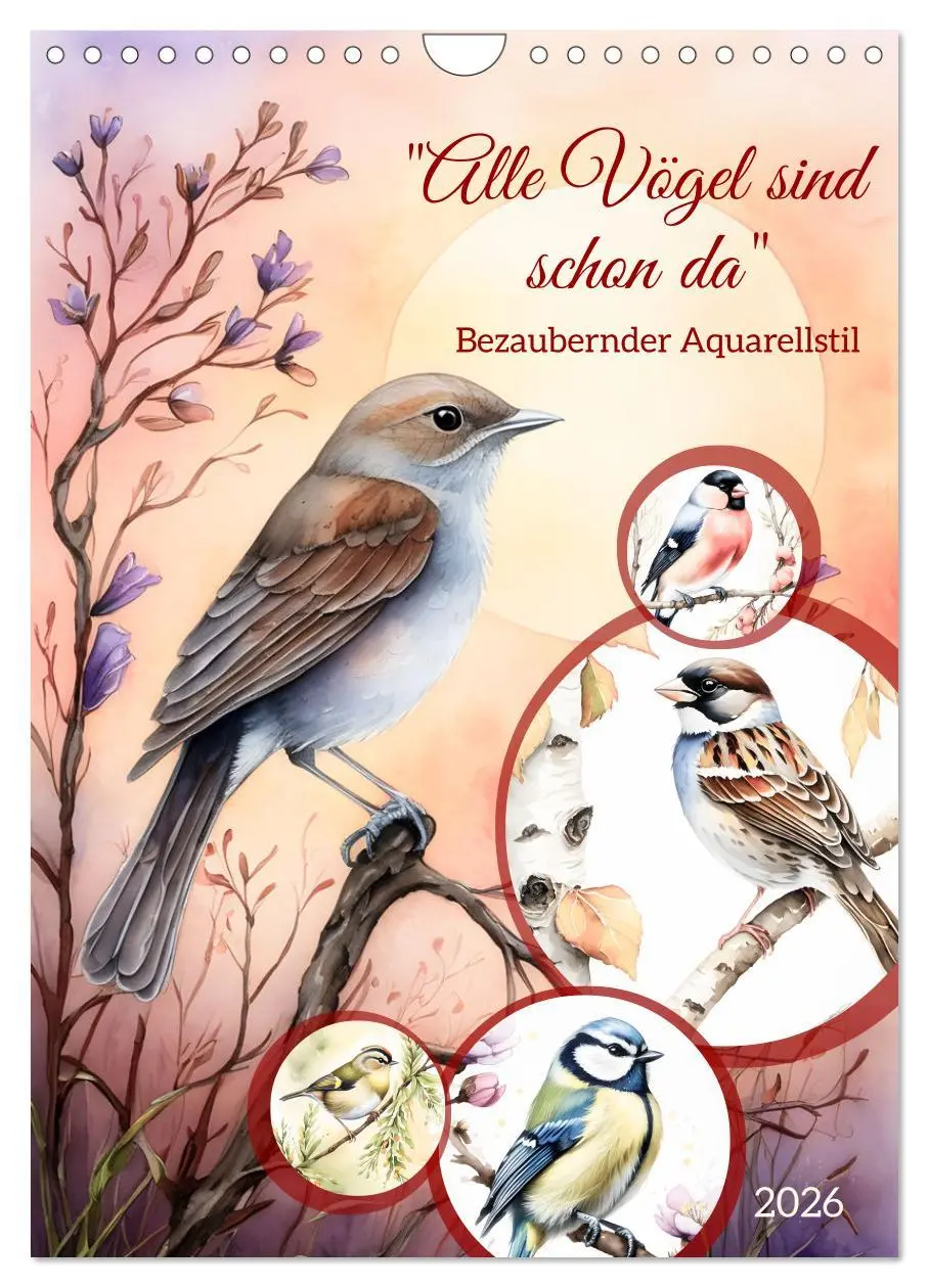 Cover: 9783457260128 | Alle Vögel sind schon da (Wandkalender 2026 DIN A4 hoch), CALVENDO...