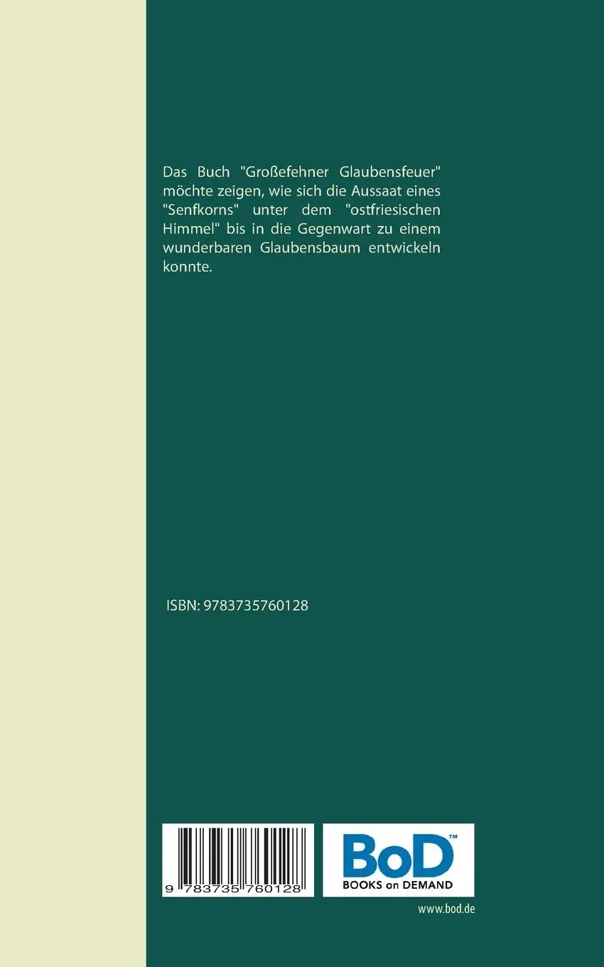 Rückseite: 9783735760128 | Großefehner Glaubensfeuer | Hans-Jürgen Sträter | Taschenbuch | 60 S.
