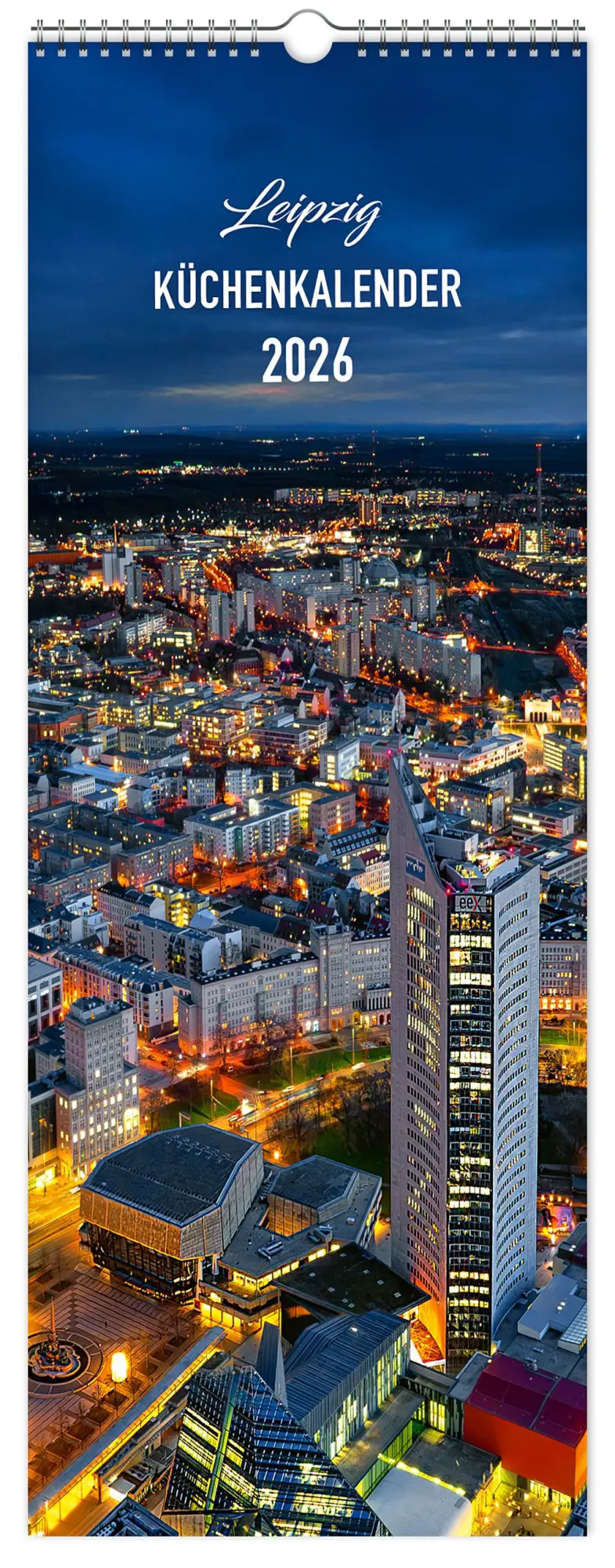 Cover: 9783910680128 | Küchenkalender Leipzig 2026 | 15 x 40cm weißes Kalendarium | Kalender