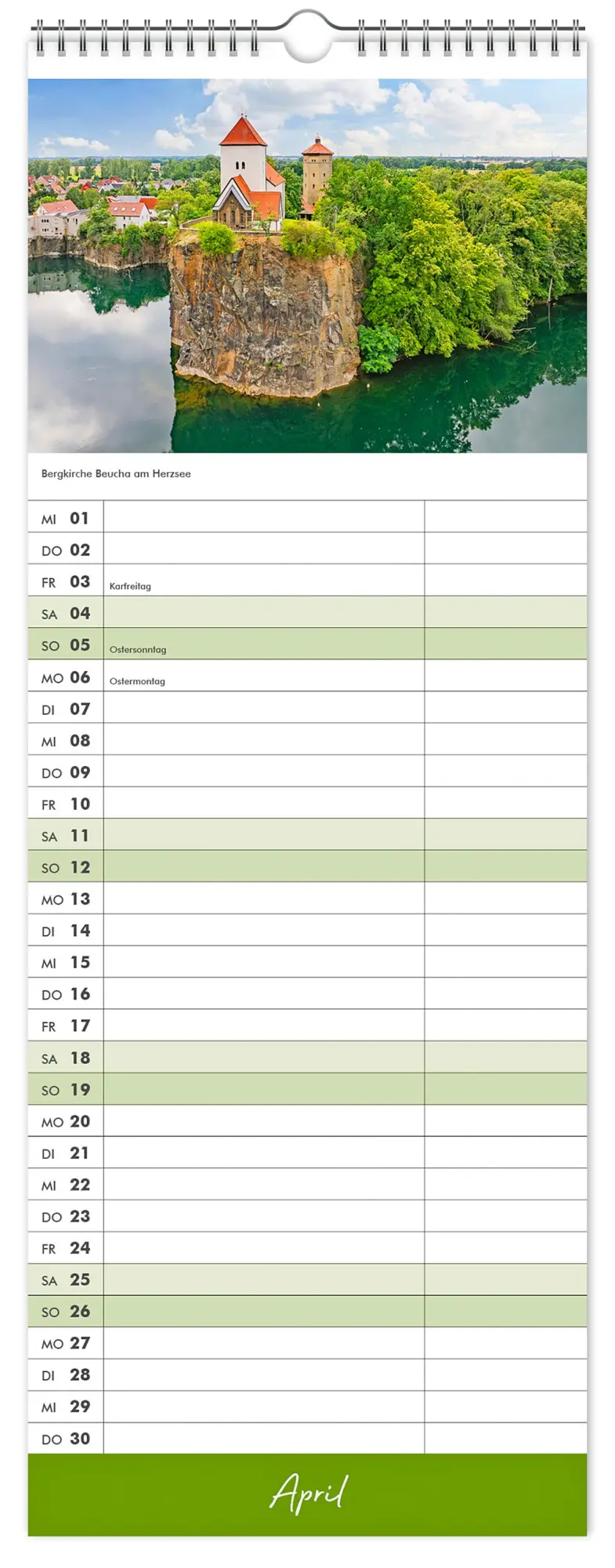Bild: 9783910680128 | Küchenkalender Leipzig 2026 | 15 x 40cm weißes Kalendarium | Kalender