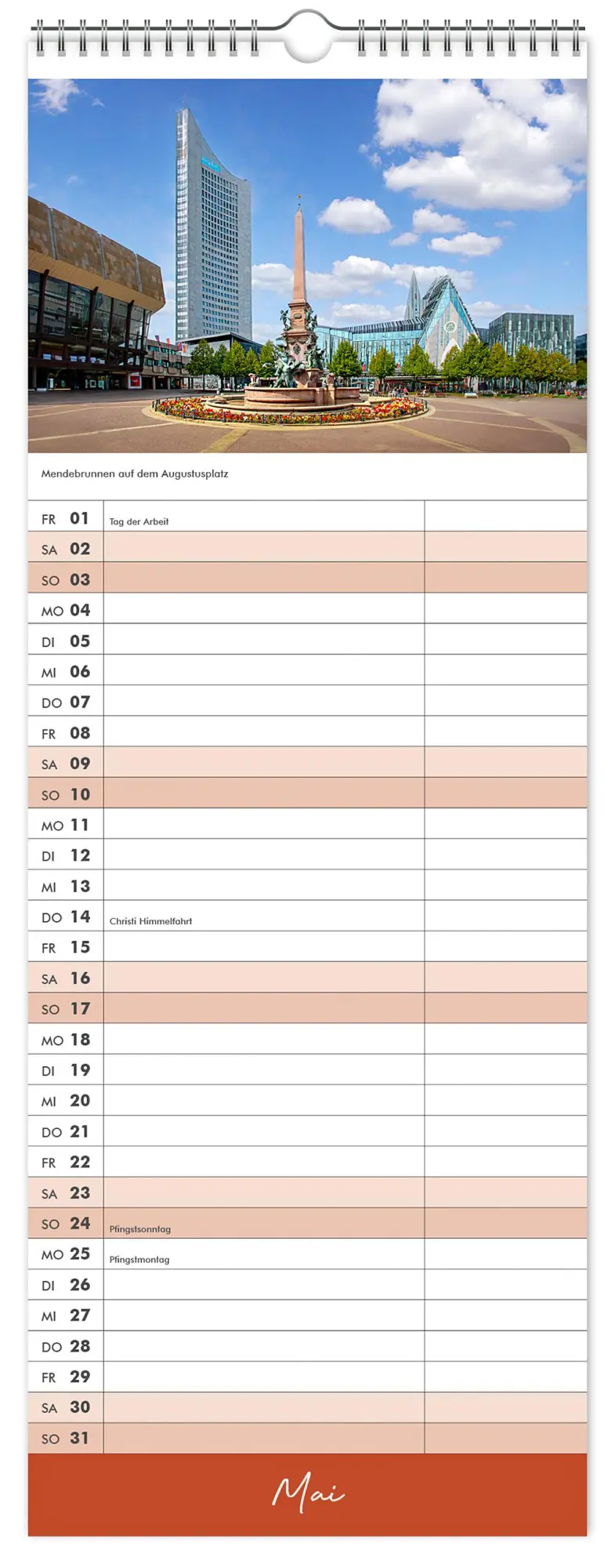 Bild: 9783910680128 | Küchenkalender Leipzig 2026 | 15 x 40cm weißes Kalendarium | Kalender