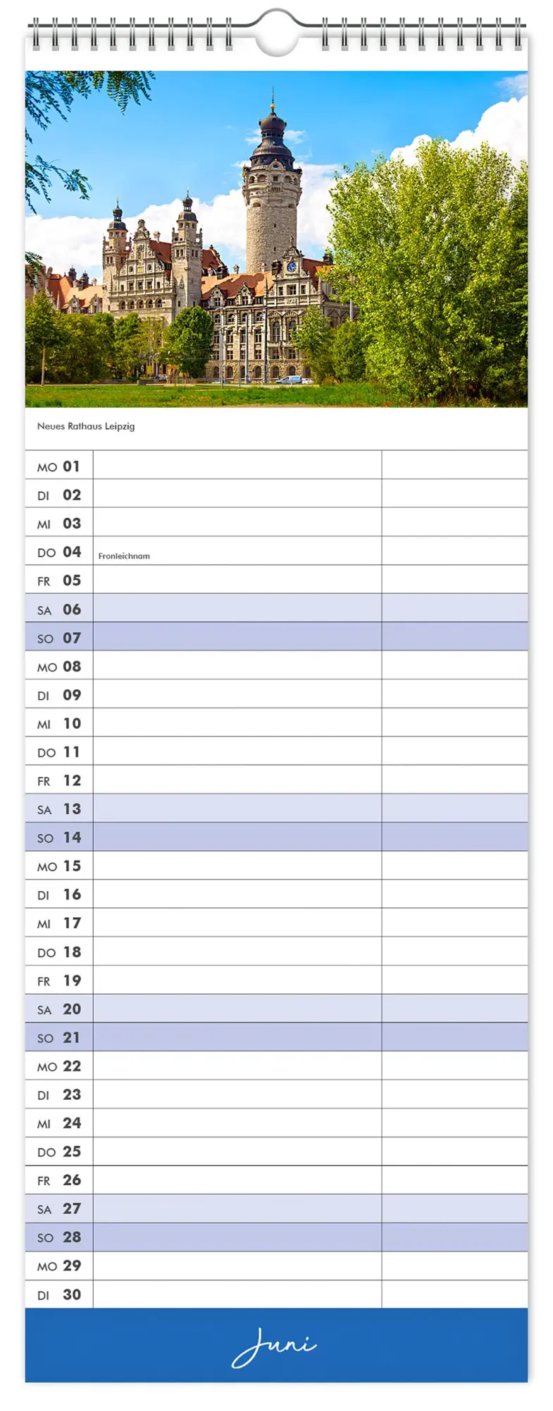 Bild: 9783910680128 | Küchenkalender Leipzig 2026 | 15 x 40cm weißes Kalendarium | Kalender