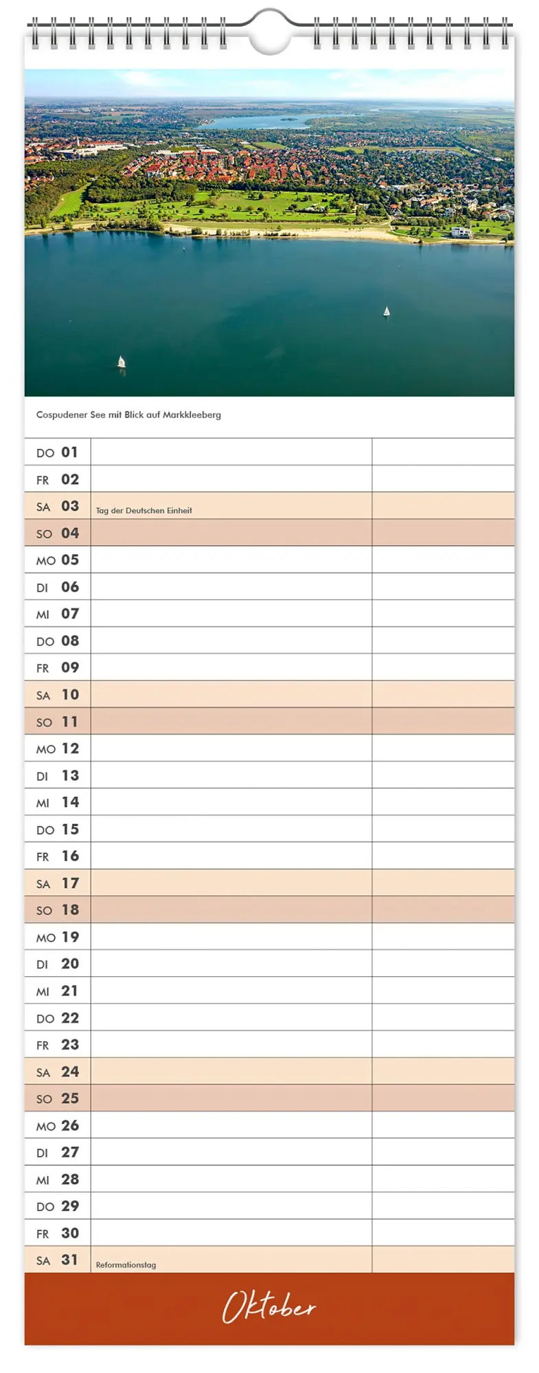 Bild: 9783910680128 | Küchenkalender Leipzig 2026 | 15 x 40cm weißes Kalendarium | Kalender
