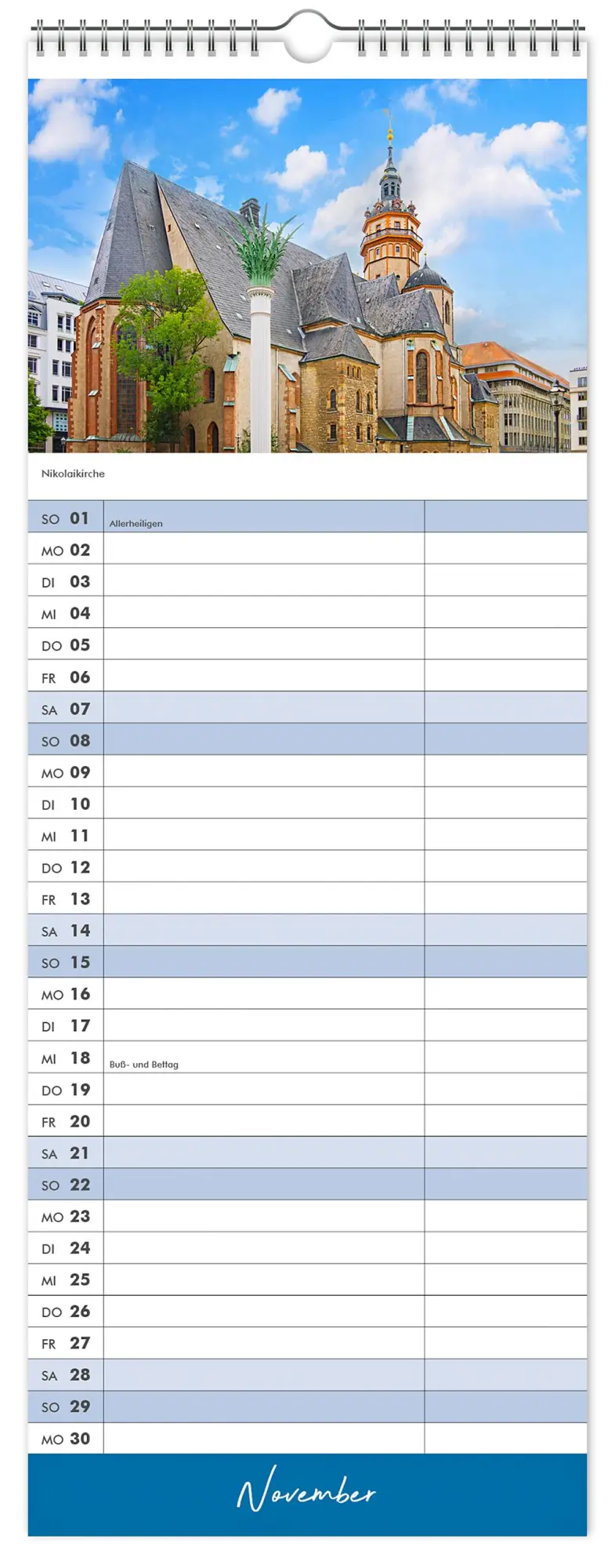 Bild: 9783910680128 | Küchenkalender Leipzig 2026 | 15 x 40cm weißes Kalendarium | Kalender
