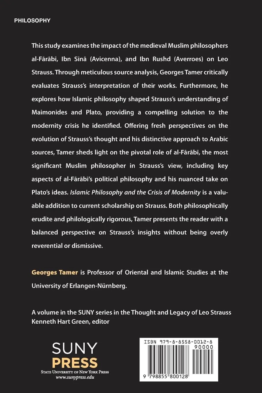 Rückseite: 9798855800128 | Islamic Philosophy and the Crisis of Modernity | Georges Tamer | Buch
