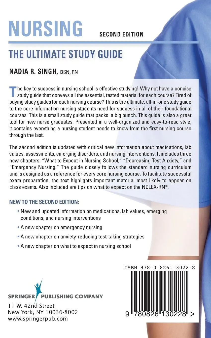 Rückseite: 9780826130228 | NURSING | The Ultimate Study Guide | Nadia R. BSN RN Singh | Buch
