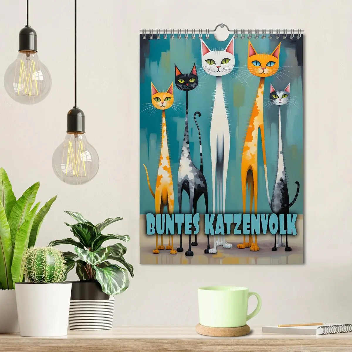 Bild: 9783457250228 | Buntes Katzenvolk (Wandkalender 2026 DIN A4 hoch), CALVENDO...