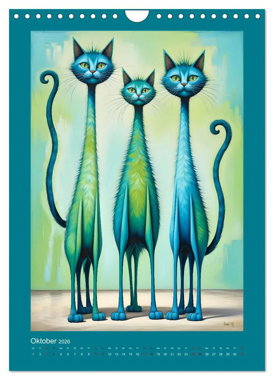 Bild: 9783457250228 | Buntes Katzenvolk (Wandkalender 2026 DIN A4 hoch), CALVENDO...