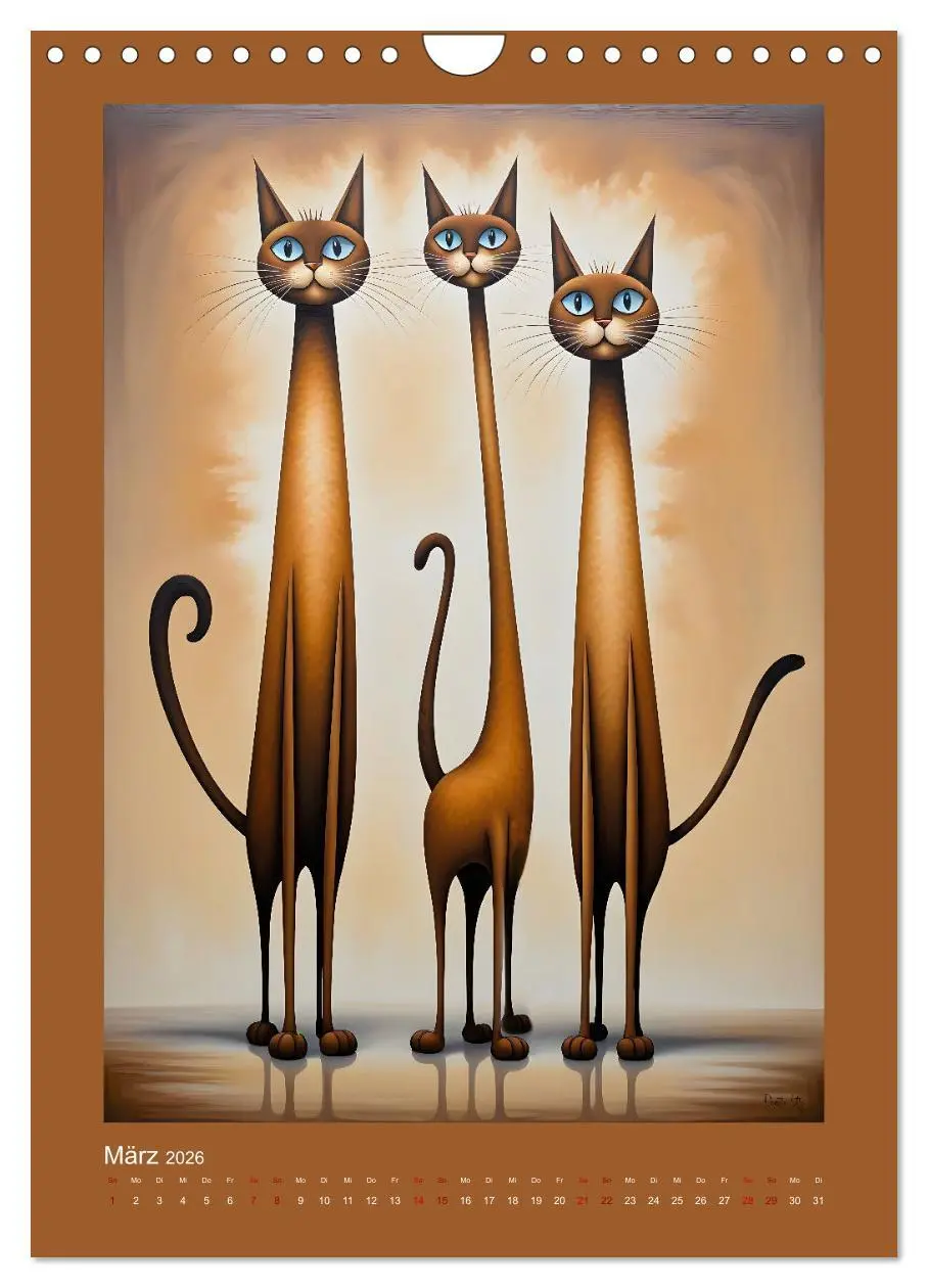 Bild: 9783457250228 | Buntes Katzenvolk (Wandkalender 2026 DIN A4 hoch), CALVENDO...