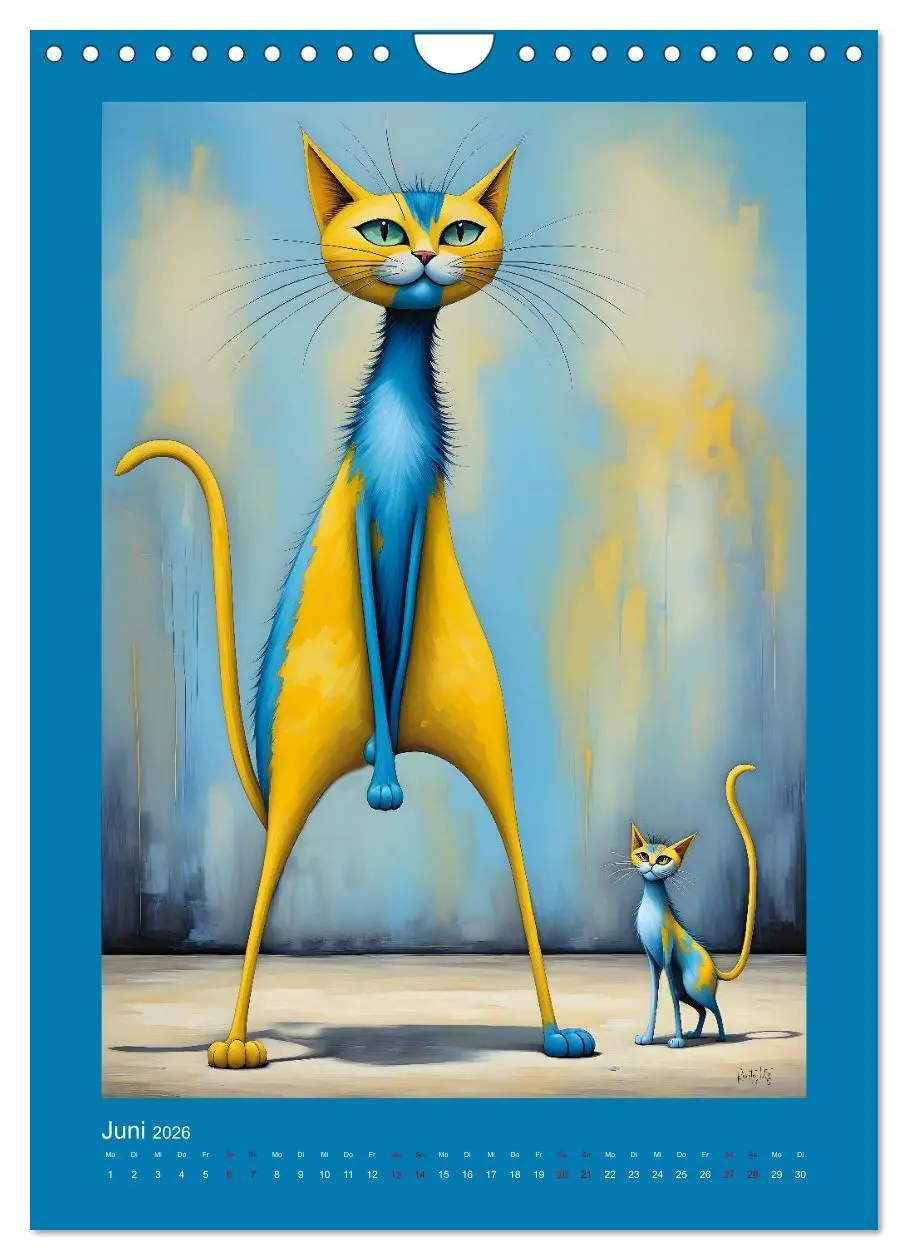 Bild: 9783457250228 | Buntes Katzenvolk (Wandkalender 2026 DIN A4 hoch), CALVENDO...