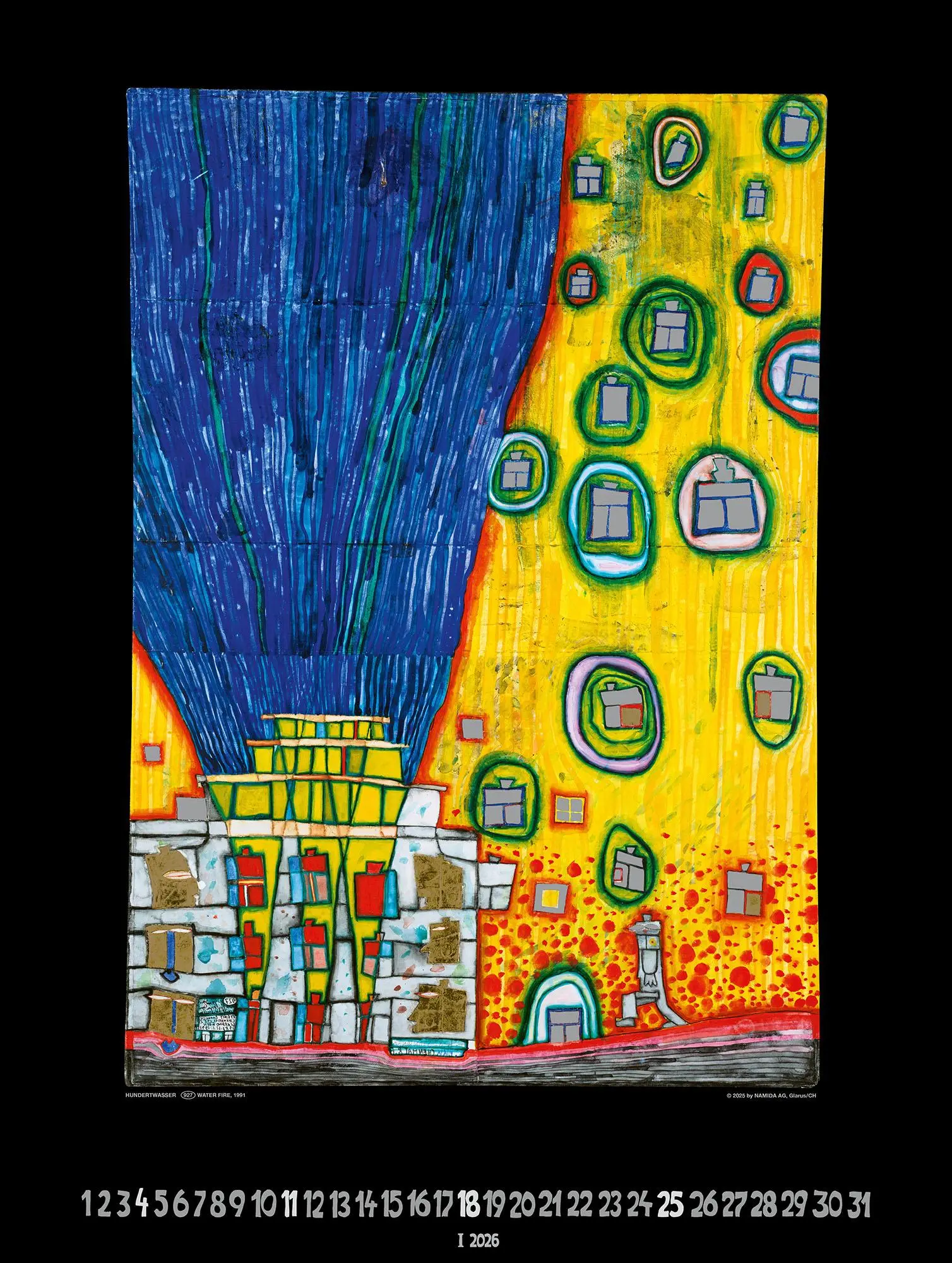 Bild: 9783910430228 | Großer Hundertwasser Art Calendar 2026 | Limited Collectors Edition