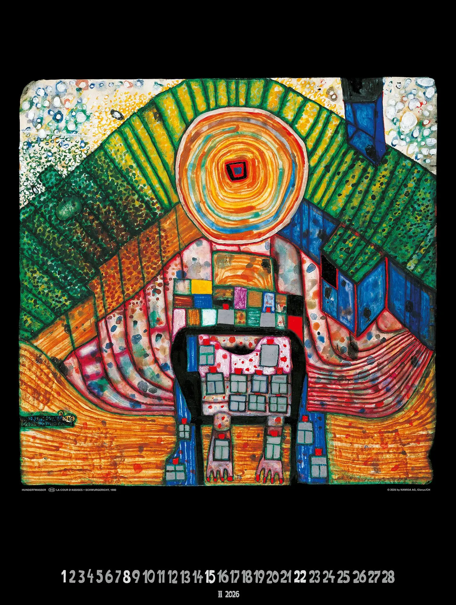 Bild: 9783910430228 | Großer Hundertwasser Art Calendar 2026 | Limited Collectors Edition
