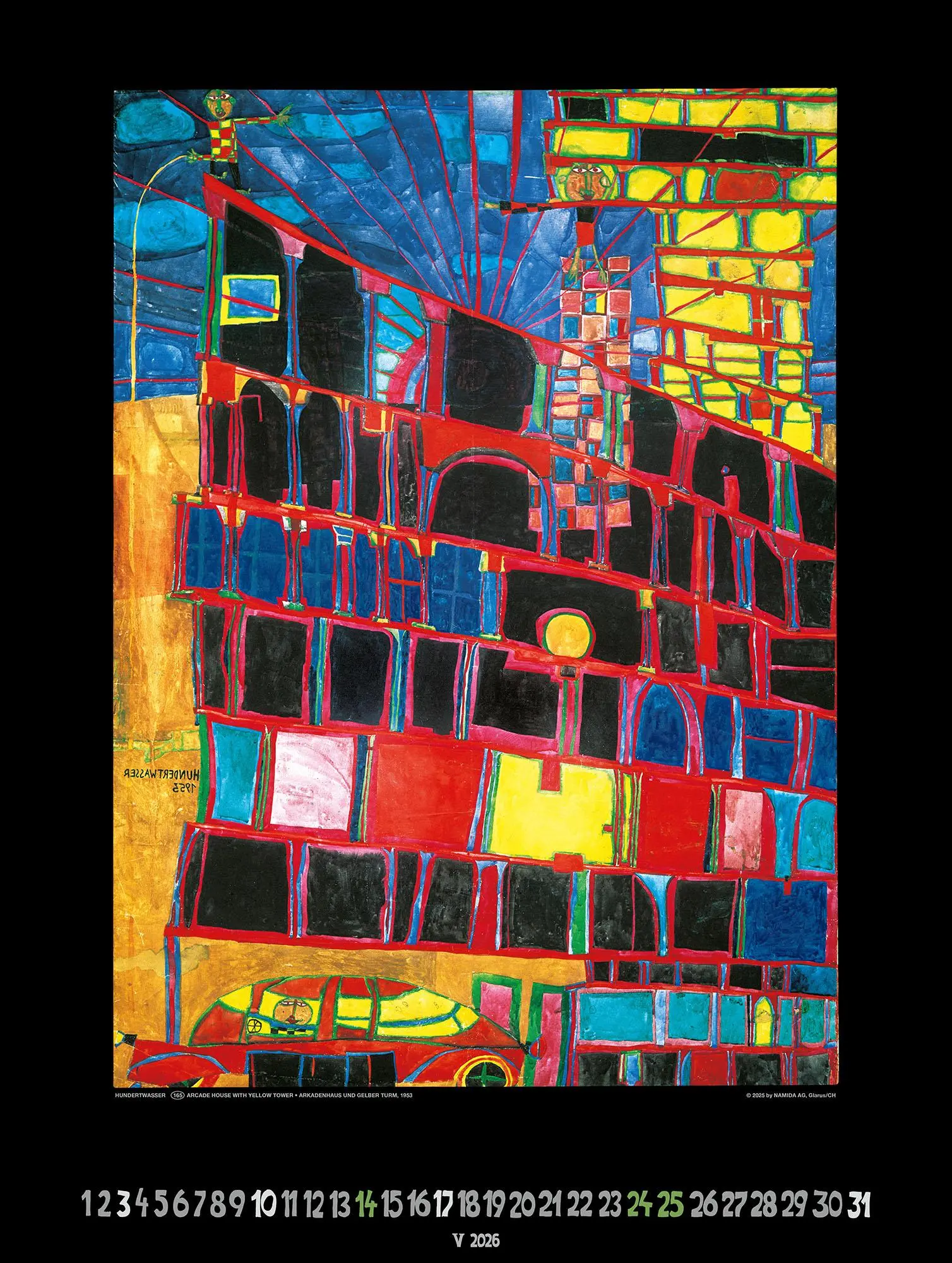 Bild: 9783910430228 | Großer Hundertwasser Art Calendar 2026 | Limited Collectors Edition