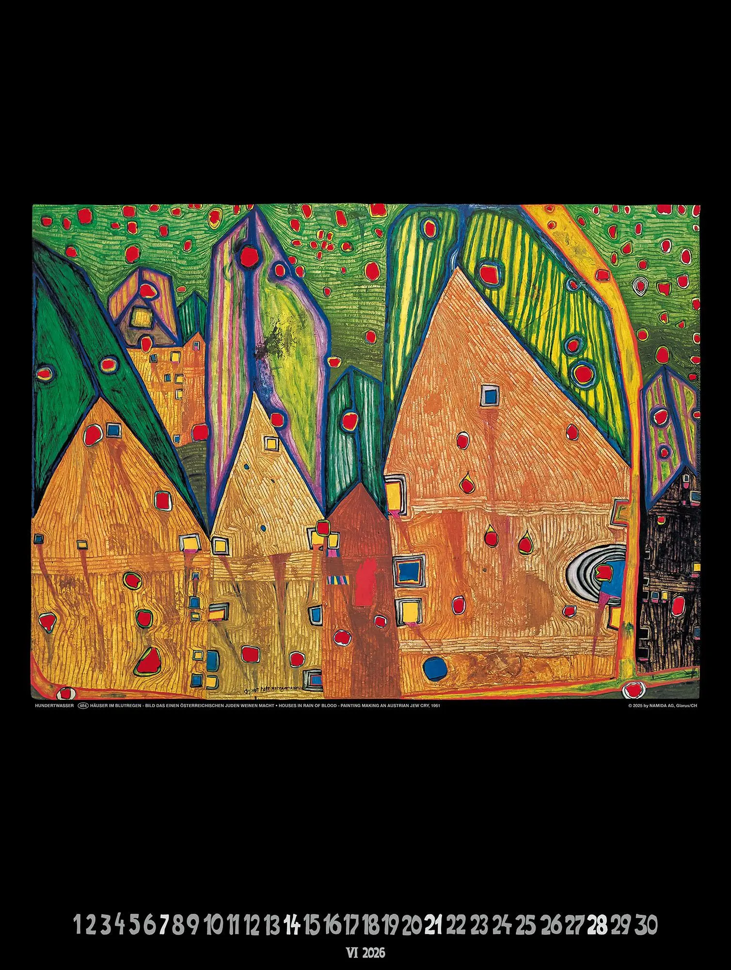 Bild: 9783910430228 | Großer Hundertwasser Art Calendar 2026 | Limited Collectors Edition