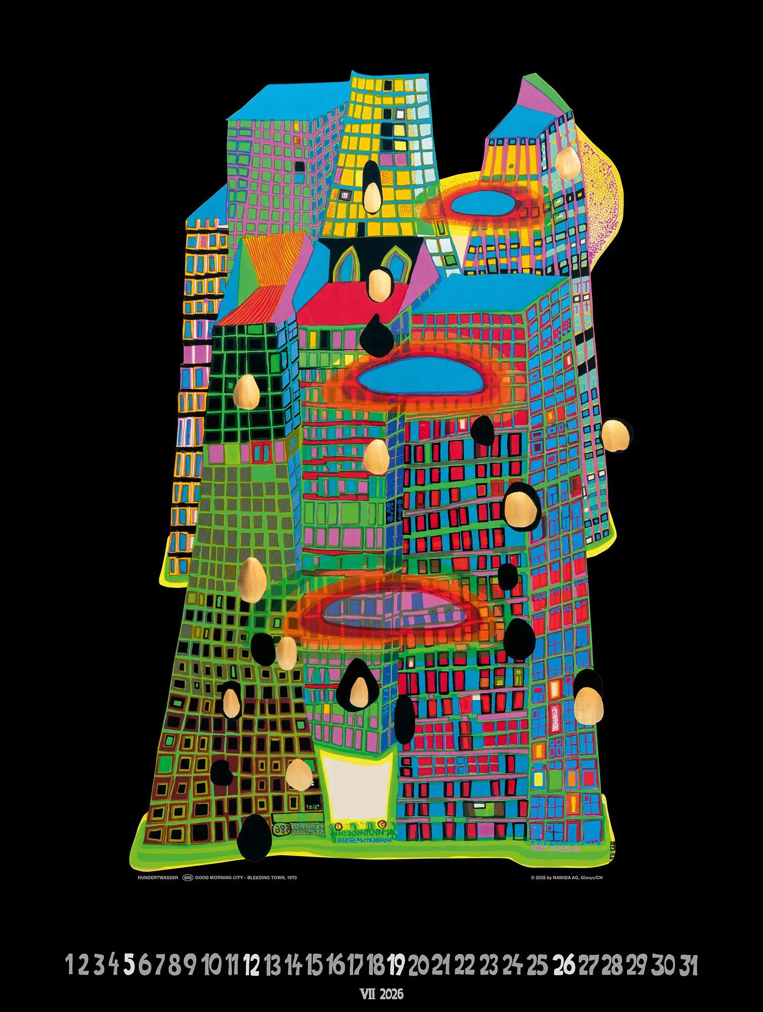 Bild: 9783910430228 | Großer Hundertwasser Art Calendar 2026 | Limited Collectors Edition