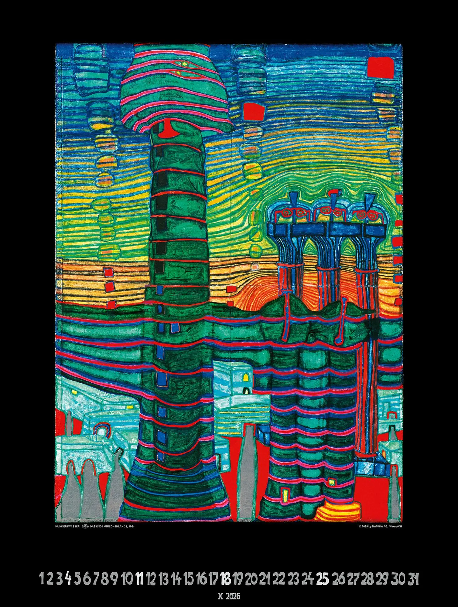 Bild: 9783910430228 | Großer Hundertwasser Art Calendar 2026 | Limited Collectors Edition