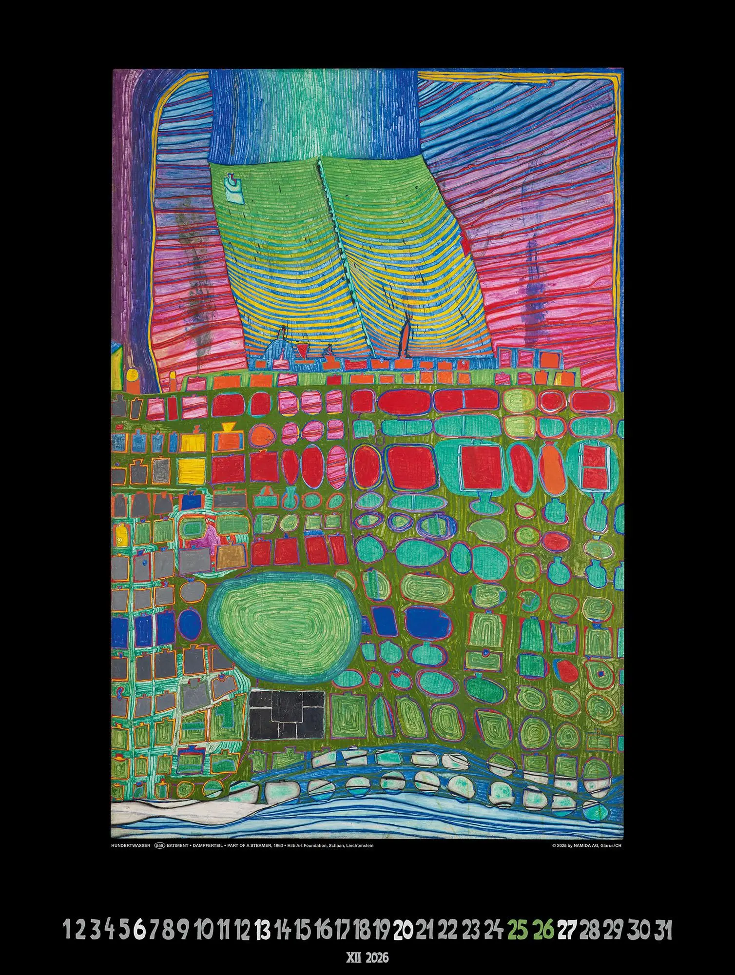 Bild: 9783910430228 | Großer Hundertwasser Art Calendar 2026 | Limited Collectors Edition