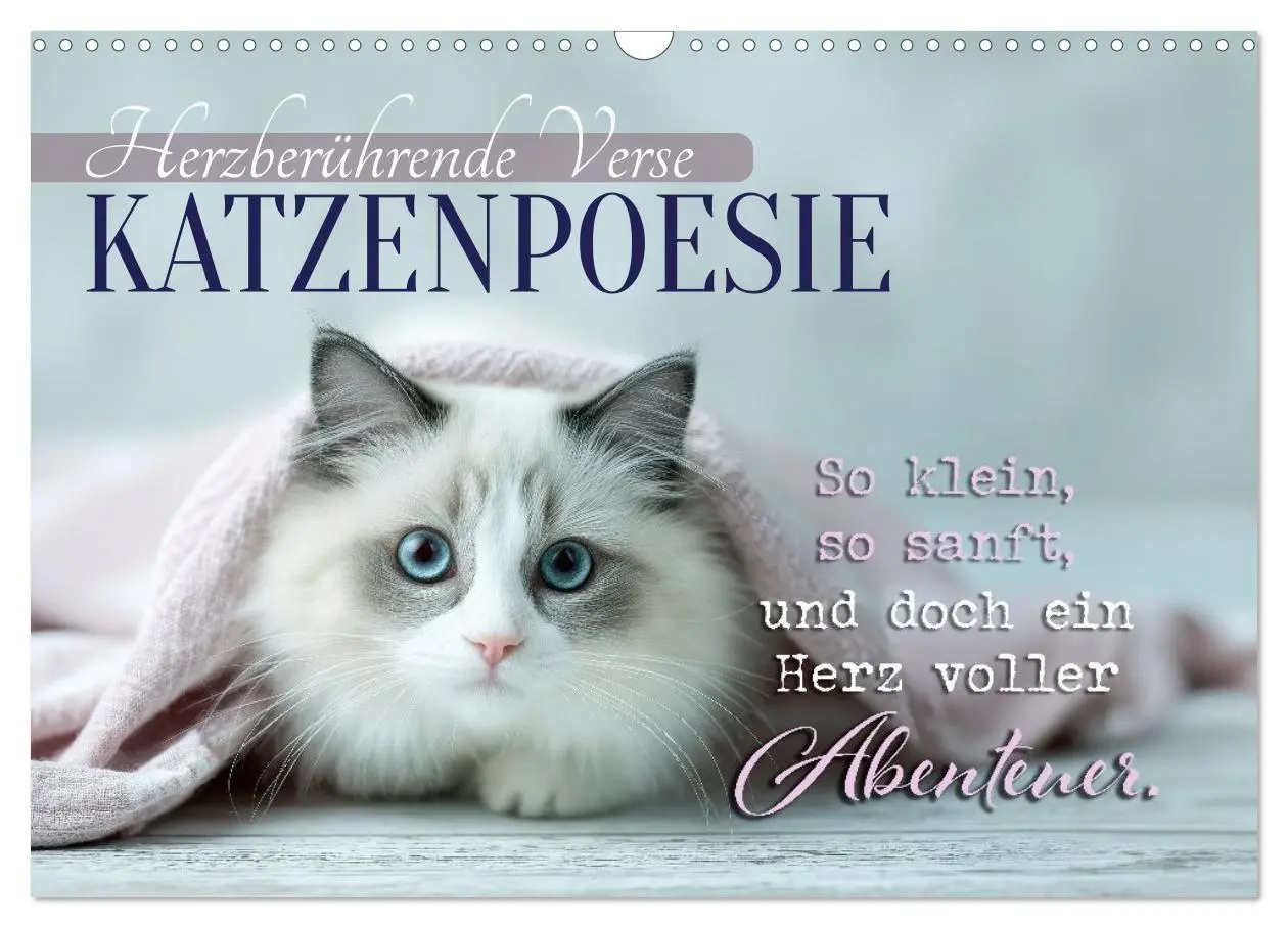 Cover: 9783516710328 | Katzenpoesie - Herzberührende Verse (Wandkalender 2026 DIN A3...