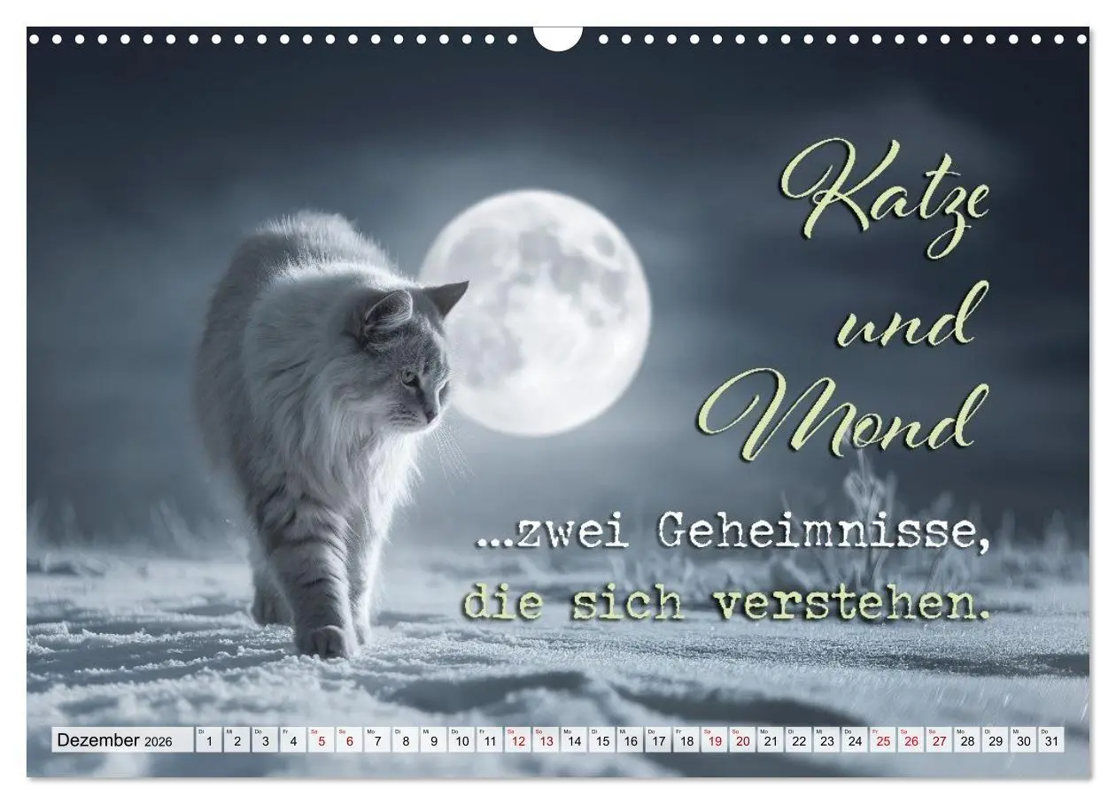 Bild: 9783516710328 | Katzenpoesie - Herzberührende Verse (Wandkalender 2026 DIN A3...