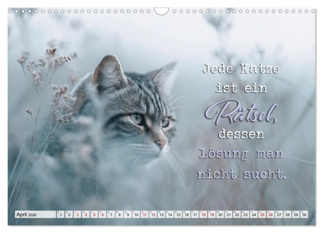 Bild: 9783516710328 | Katzenpoesie - Herzberührende Verse (Wandkalender 2026 DIN A3...