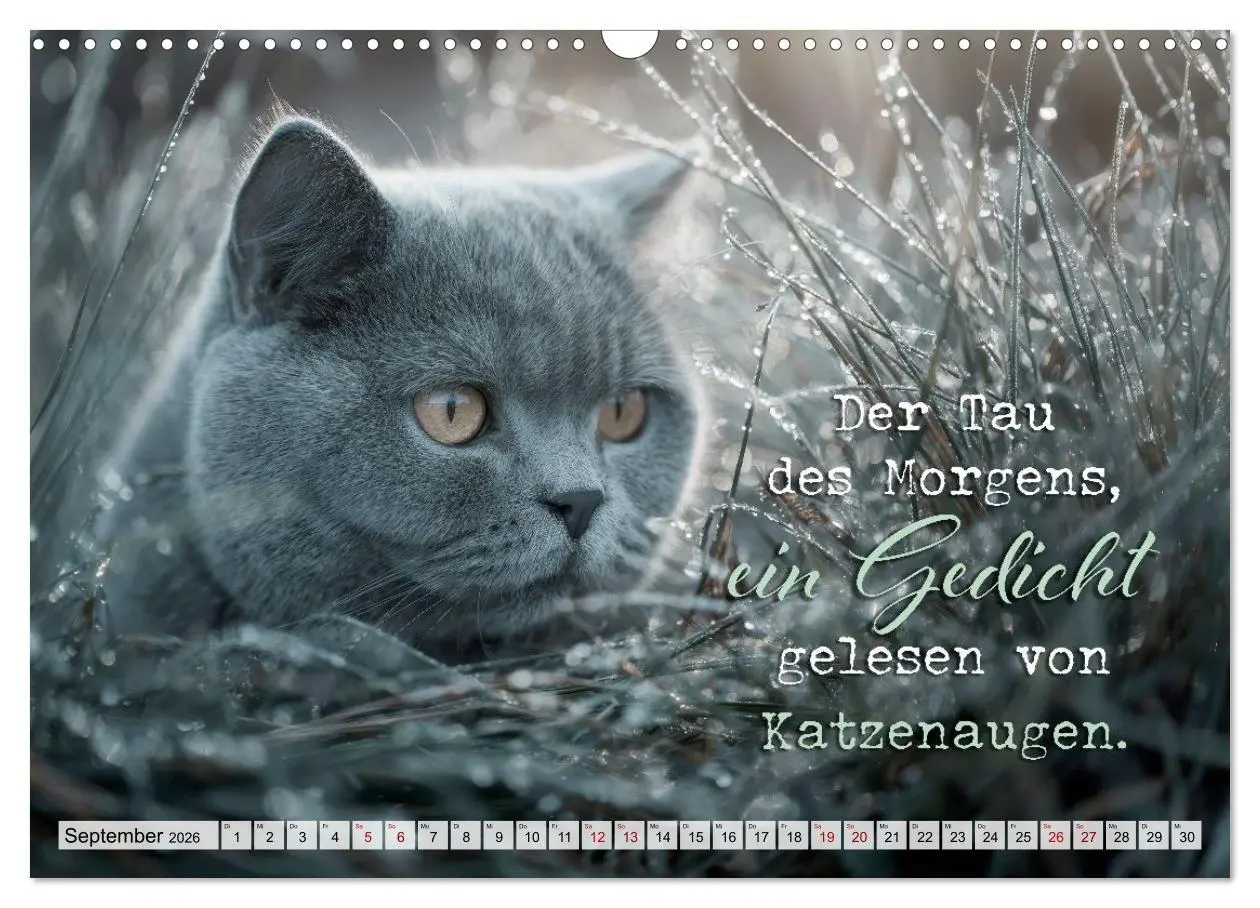 Bild: 9783516710328 | Katzenpoesie - Herzberührende Verse (Wandkalender 2026 DIN A3...